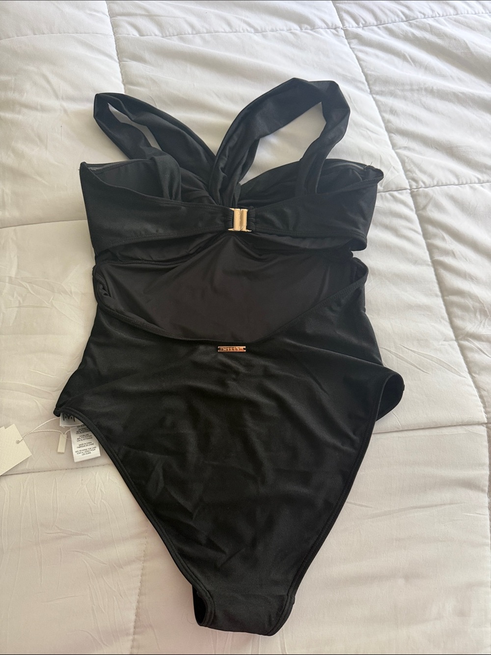 Milly Betsy Black Twist-Front One-Piece Swimsuit - Picture 10 of 12